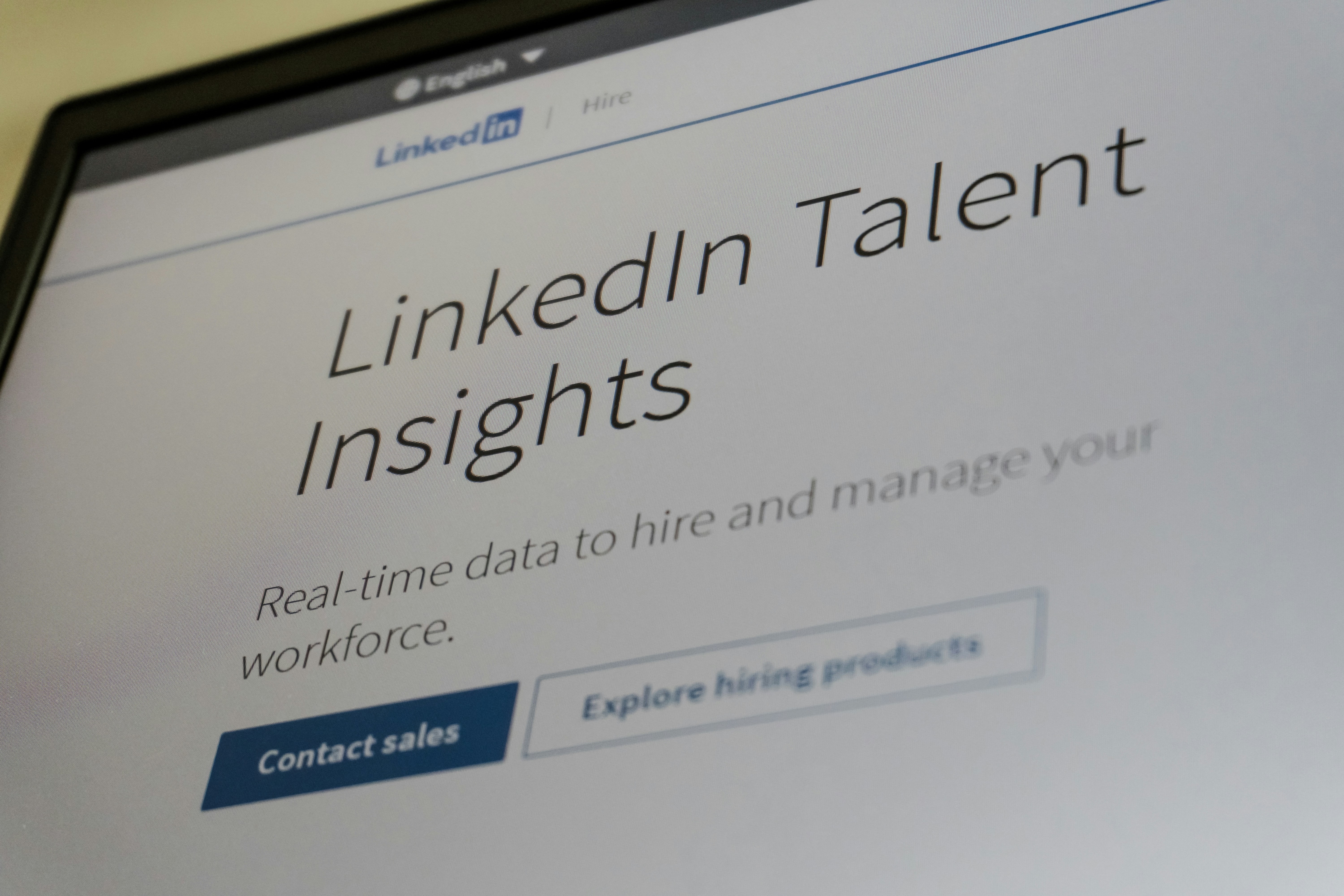 LinkedIn Talent Insights page on screen